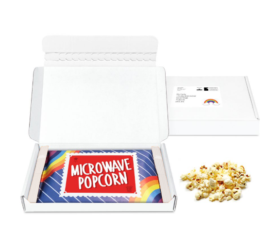 Gift Boxes - Mini White Postal Box - Microwave Popcorn