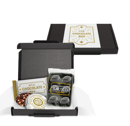 Gift Boxes - Mini Black Postal Box - Chocolate Edition