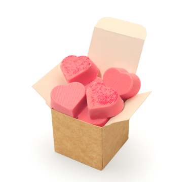 Valentines - Eco Kraft Cube - Raspberry Heart - Chocolate Truffles