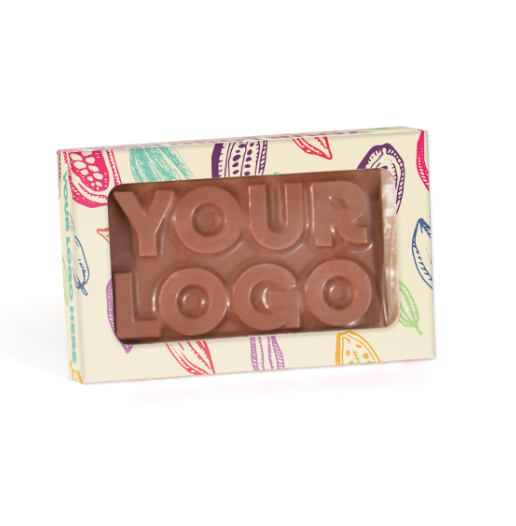 Eco Range - Eco Window Box - Milk Chocolate - 3D Bespoke Milk Chocolate Bar 41% Cocoa