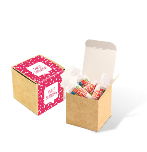 Eco Range - Eco Kraft Cube - Love Hearts