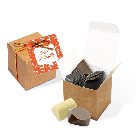 Eco Range - Eco Kraft Cube - 5x Chocolate Truffles