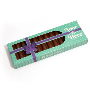 Winter Collection - Eco 12 Baton Bar Box - Milk Chocolate - Present Box - 41% Cocoa