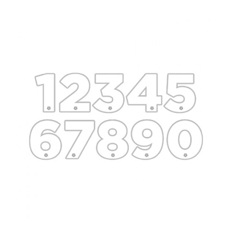 White SPT Shirt Numbers - 230mm - Pack of 20