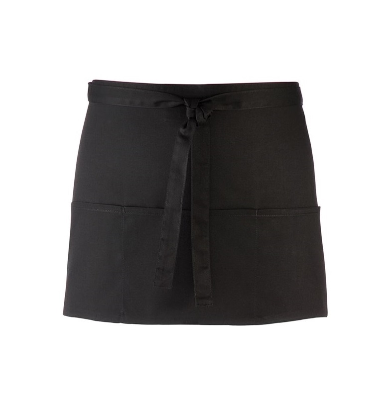 Unisex Colours 3 Pocket Apron Black