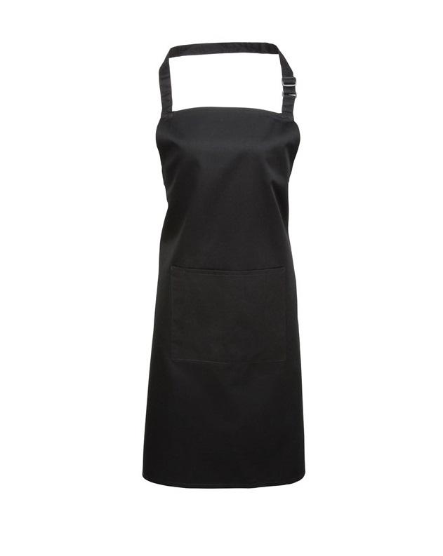 Unisex Colours Bib Apron With Pocket Black