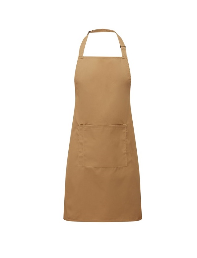 Unisex Colours Bib Apron With Pocket Camel