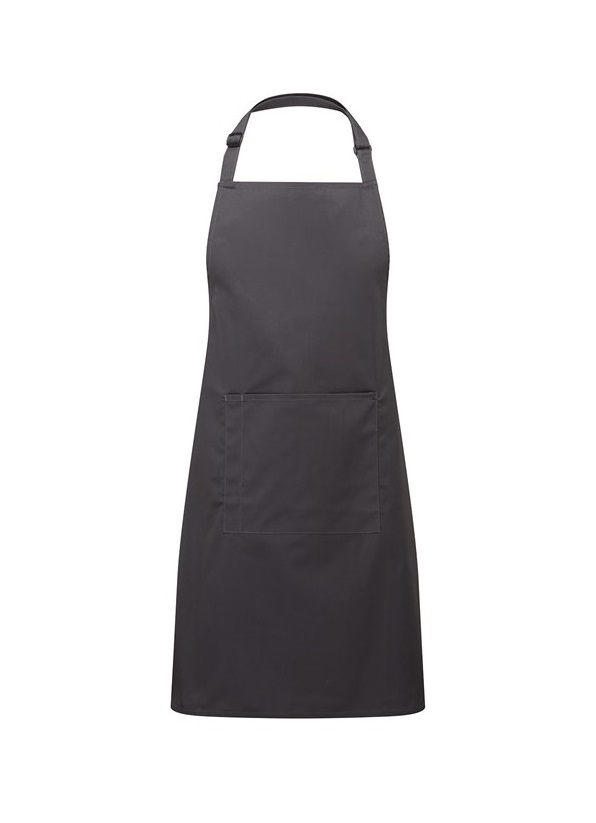 Unisex Colours Bib Apron With Pocket Charcoal