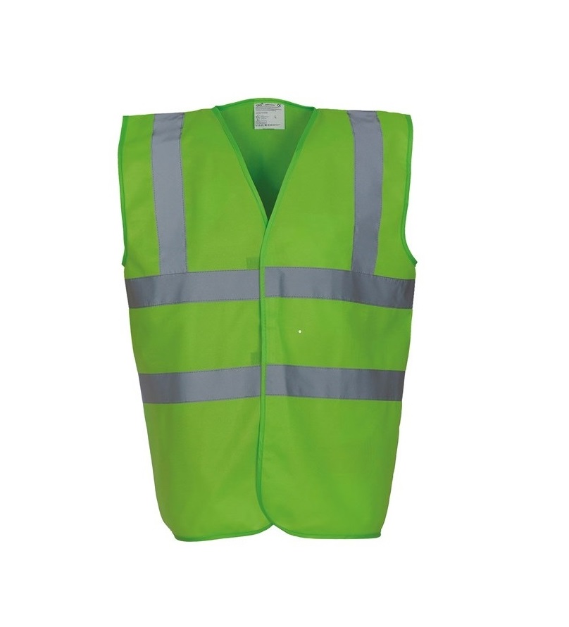 Mens Hi Vis 2 Band And Braces Waistcoat Lime