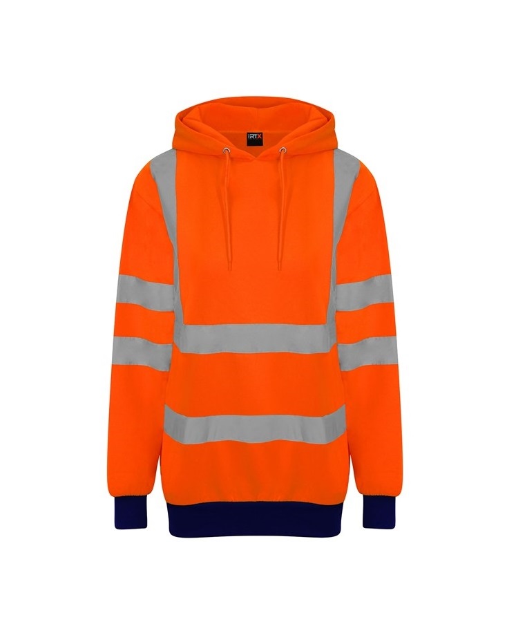 Mens High Visibility Hoodie Orange/Navy