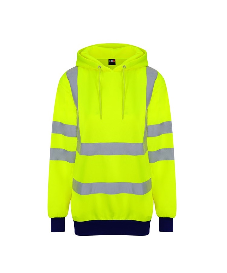 Mens High Visibility Hoodie Yellow/Navy